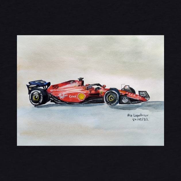 Formula 1 racing car illustration by Ala Lopatniov